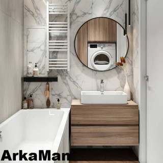 روشویی مدرن با کابینت دو کشوی طرح چوب مدل R20